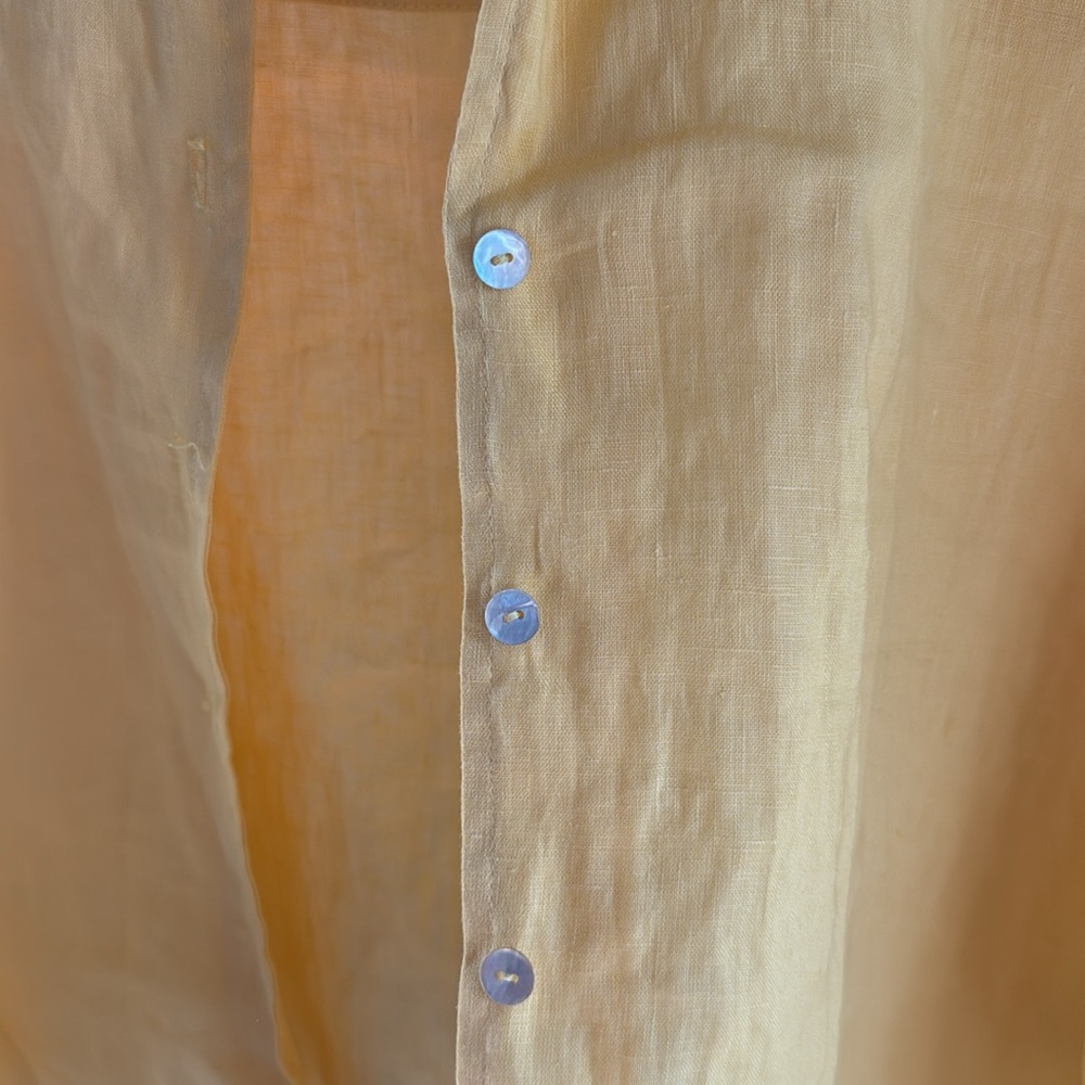 Donni Yellow Linen Button Up - image 3